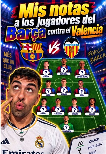 Mis notas al Barça contra el Valencia #barça #valencia #laliga | barcelona vs valencia