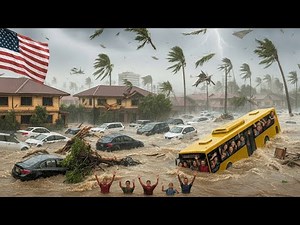 CHAOS in California,USA! Catastrophic Flooding Turns Streets into Rivers, Vehicles Submerged in Red