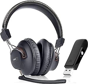 Avantree DG59M - Clear Voice & Rich Background Sound, Low Latency Bluetooth Headphones with USB Adapter for PS5 & PS4, Wireless Headset with Mic for PC Work & Gaming, 40hrs Playtime