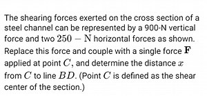 The shearing forces exerted on the cross section of a steel cha... | Filo