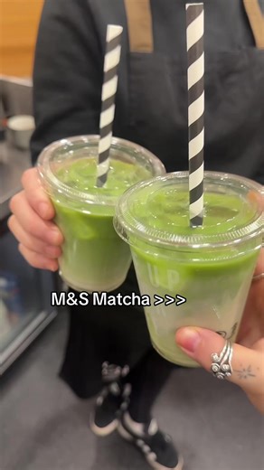 Delicious Iced Vanilla Matcha at M&S Cafe
