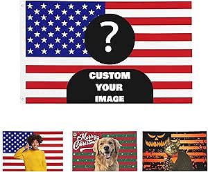 Nxwdwqa Custom America Flag 3X5 Ft Personalized Flags Design Your Image Funny Tapestry Poster For Decorate Clubs Concerts Bars University Dormitories Living Rooms Bedrooms