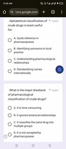 Alphabetical classification of crude drugs is least useful for:... | Filo