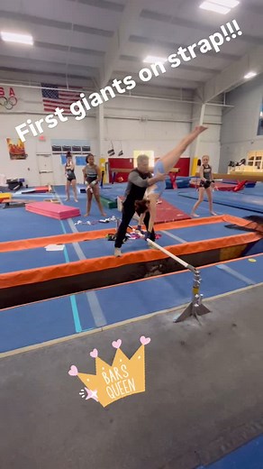 First giants on strap bar!!!#gymnastforlife🏅🎀❤️ @pakw_gymnastics | Danielle Tessier