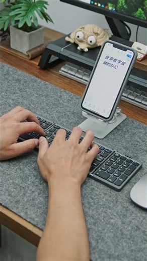 Ultimate office productivity tool is this foldable keyboard! It connects to your phone via Bluetooth