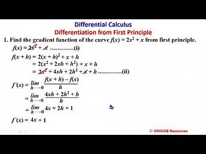 Differentiation from First Principles