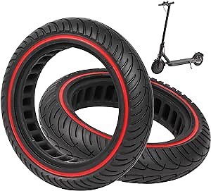 yeesport Scooter Solid Rubber Tires, 8.5×2in Honeycomb Shock Absorption Tires, Explosion-proof Kick Scooter Tire, Replacement Front / Rear Wheels for Electric Scooters