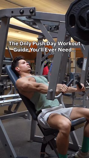 Full Push Day Workout Guide ⬇️ Pick one exercise from each category 💪🏼 Chest Exercises ⬇️ Upper Chest: ▪️Incline Barbell Bench Press ▪️Incline Dumbbell Bench Press ▪️Smith Machine Incline Bench Press ▪️Low to High Cable Fly Mid Chest: ▪️Pec Deck Chest Fly ▪️Cable Chest Fly ▪️Dumbbell Chest Fly ▪️Seated Cable Chest Fly Mid to Lower Chest: ▪️Flat Barbell Bench Press ▪️Flat Dumbbell Bench Press ▪️Smith Machine Flat Bench Press ▪️Flat Machine Bench Press Lower Chest: ▪️Seated Decline Press ▪️Seate