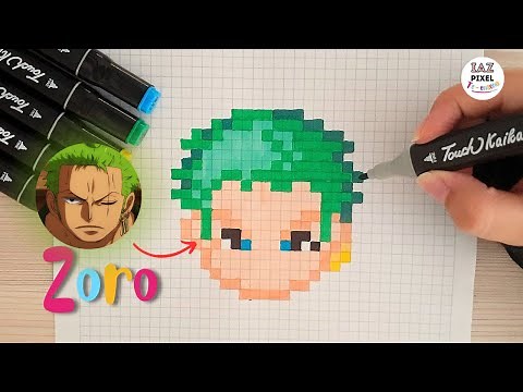 Como dibujar a ZORO de ONE PIECE en PIXEL ART – Tutorial paso a paso