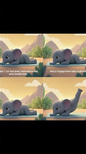 Half Locust (Ardha Shalabhasana) with your friend elephant