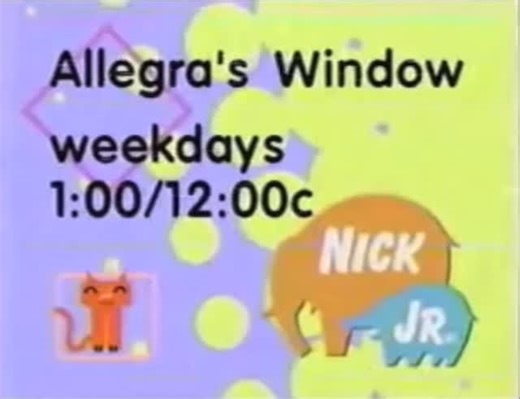 Sports and Culture DNA on Instagram: "Nick Jr. promo for “Allegra’s Window” (1996) #NickJr #AllegrasWindow #Nickelodeon #Puppets #90s"