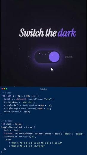 Dark Mode Toggle Animation 🌙☀️ (JavaScript + CSS Magic)