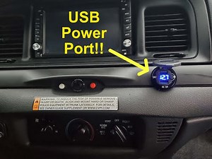 Ford Crown Vic USB power port with voltmeter and move fog light and camera switches
