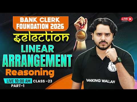 IBPS /SBI /RRB Clerk Reasoning 2026 | Linear Arrangement Reasoning | by Vidhu Sir