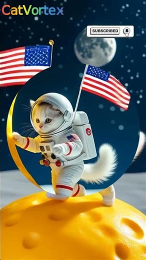 NASA’s Cutest Astronaut Ever! 🐱🚀🌙" Cat on the Moon 🌙🐱🚀 | Space Adventure Shorts" #viral #shorts