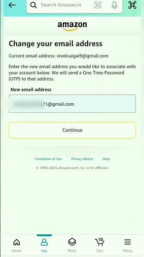 How to change Email ID in amazon account | Amazon email id कैसे बदलें #shorts