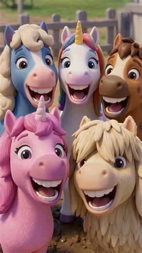 Little magic horses need brushing and cleaning! Kids cartoon
