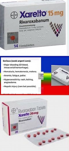 RIVAROXABAN (XARELTO) - Side Effects #medicalknowledgeonline #brandname #science #nurse #drugname