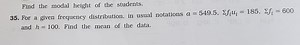 Find the modal height of the students.For a given frequency di... | Filo