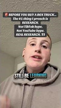 Before you jump into the box truck business, the #1 thing I tell people is RESEARCH 🚛