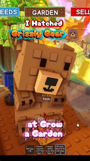 I Hatched GRIZZLY BEAR 🐻 at Grow a Garden Roblox