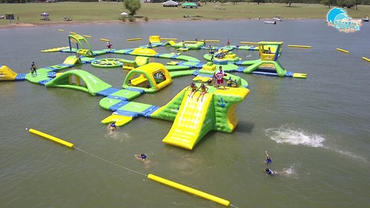 When trampoline meets water: Largest floating waterpark opens in Texas