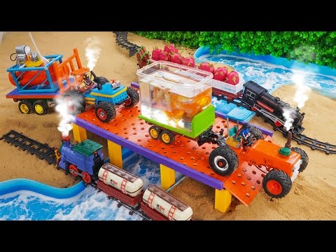 DIY Mini Brick Fish Tank with Upper Pool & Hand Pump System | Mini Construction Project