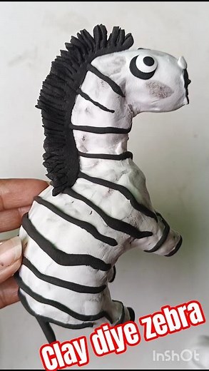 diy‼️how to make❤️Zebra👈easily by Super clay 💕 #creativeclayideas #clay #claycrafts #diy #claycraft