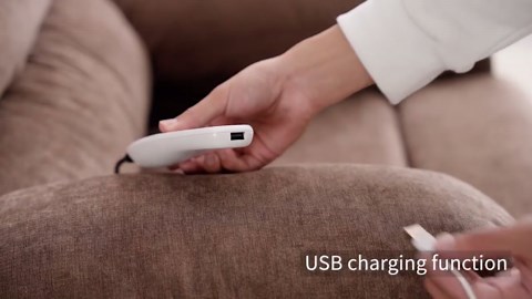 HSUNNS Power Lift Recliner Chair for Elderly, Remote Control Recliners with Heat and Massage, USB Port, 2 Cup Holders, Side Pockets, Fabric Single Sofa for Living Room, Beige