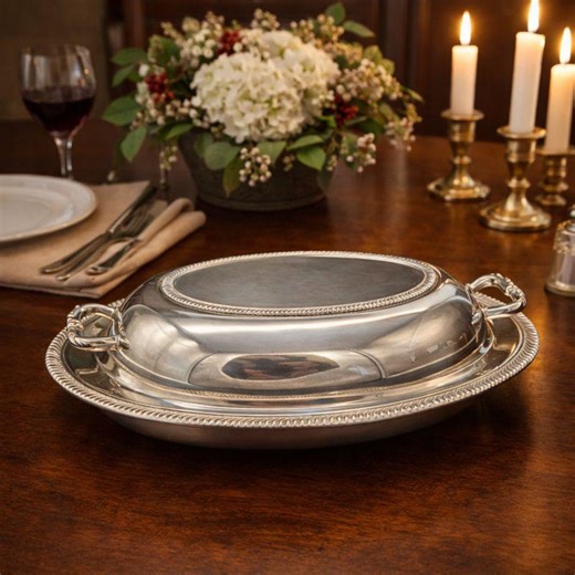 Vintage Covered Serving Dish | Oneida Silverplate Oval Hotel Style Serveware - Etsy