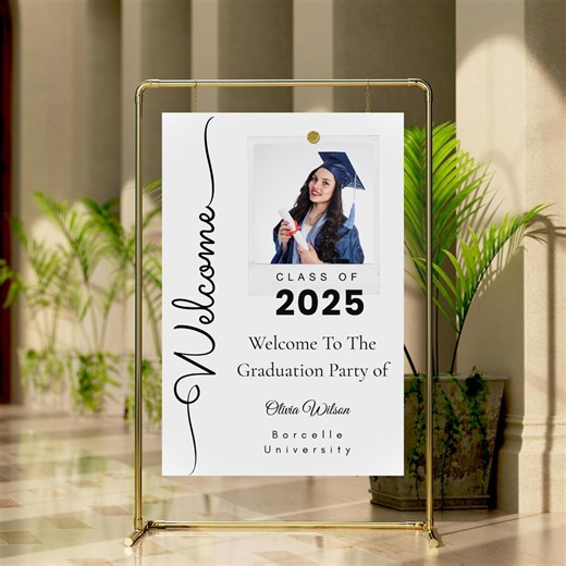 Graduation Welcome Sign Template, Grad Party Welcome Sign, Grad Party Decor, Graduation Welcome Poster, Graduation Board Signage, Printable - Etsy
