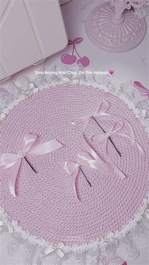 DIY pink ribbon hair clip 🥰 Why Buy It When You Can DIY It? 💗🩰