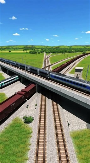 Precision Train Crossing at a Multi-Level Junction #train #railtrack #railway