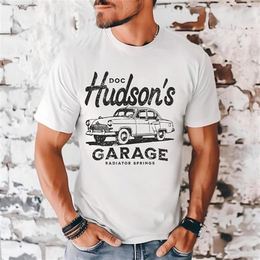 Comfort Colors® Retro Doc Hudson's Garage Shirt, Radiator Springs Doc Hudson Shirt, Pixar Cars, Men's Disneyland Tee, Cars Land Shirt - Etsy
