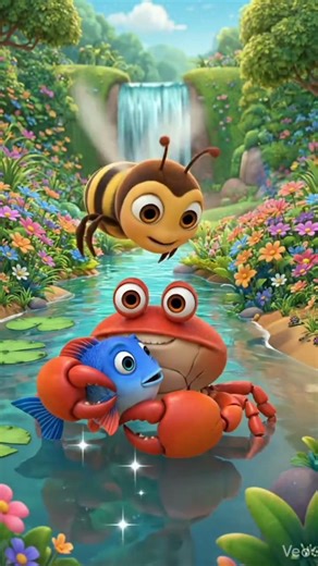 🐝 The Hero Bee: Saving the Little Fish! 🐠 | Heartwarming Animated Story #bee #shorts