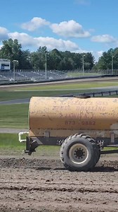 Remember all those people that said we wouldn't race today from the rain?? Track crew is on it! ✅️ | Airborne Park Speedway