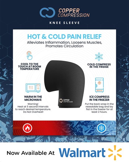 Meet the CopperFreeze Knee Sleeve, your new go-to for cold or warm therapy whenever you need it. Designed for smooth, consistent coverage, it wraps your knee in 360° compression with zero gaps, giving you targeted support on the move. The copper-infused, moisture-wicking fabric feels soft, stays fresh, and fits like a dream. Need versatility? Use it cold straight from the freezer or warm it up in the microwave for cozy comfort. If you want something that works harder and feels better than bulky 
