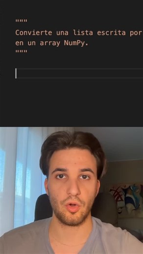 Arnau | Programación en Python on Instagram: "🧾 De TEXTO a NumPy en segundos (nivel PRO) #Python Aquí ya entramos en cosas reales. Inputs del usuario, texto sucio y datos que hay que transformar bien. Este ejercicio conecta lo que escribe el usuario con NumPy de verdad. Programación real, sin humo. #python #numpy #datos #input #shorts"
