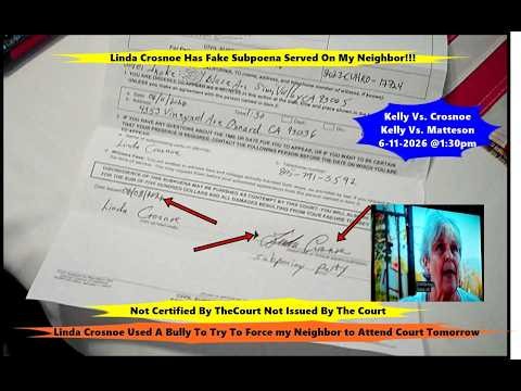 -Miss Ruby Tuesday- Linda Crosnoe Has Bully Serve Fraudulent Subpoena 6-9 -26