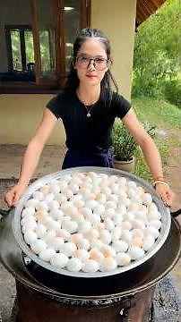 Cooking yummy deep fried egg stir-fry recipe