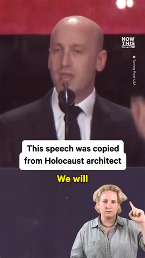 Stephen Miller's speech at CK memorial appears to be heavily plagiarized, echoing passages from Joseph Goebbels’s 1932 essay The Storm is Coming. Goebbels, Hitler’s Minister of Propaganda, was a key architect of Nazi messaging, notorious for manipulating mass media. | That's Not Right