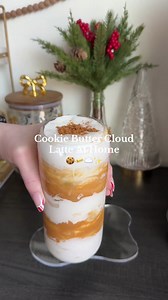 Fluffy iced cookie butter cloud latte