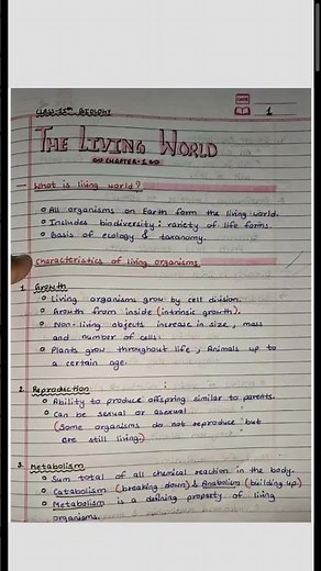 Class-11 Biology chapter-1 The Living World Notes #class11 #thelivingword #cbsescience #biology P-1