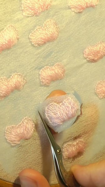 StumpWork Flower Wool Embroidery SHORT