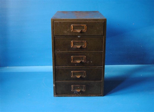 Vintage 1960s Industrial Five-drawer Desktop Filing Cabinet - Etsy UK
