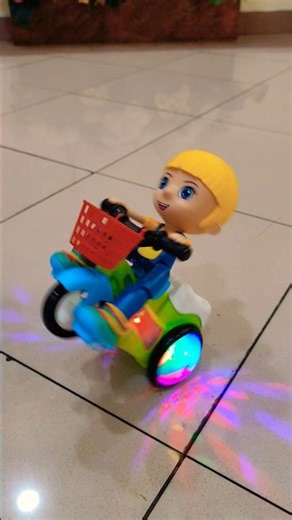 Beautiful girl acrobatic light bicycle 😍