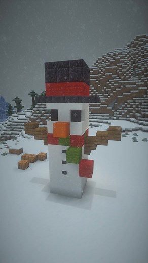 Christmas Snowman Minecraft Building Tutorial