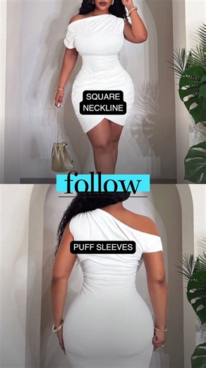 Plus Size Puff Sleeve Mini Dress Try-On