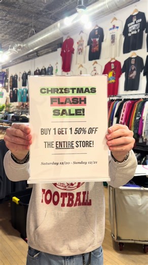 SUNDAY FUNDAY THE LAST DAY OF OUR BUY 1 GET 1 50% OFF CHRISTMAS SALE AT 01 VINTAGE 🤯🎄🔥 - Happy Sunday y’all! Today is your LAST chance to come through and save some money with our BOGO 50% off sale! Come stop in and check out all the new heat from yesterdays restock AND save some money 🤩 It’s also Sunday Funday of course! Everything in the $5 bin is now only $1 for today only and YES it’s also apart of the sale! 👀 - We’ll be here 12-5 tonight! 🧡 📍415 N. Main St. Oshkosh, WI - #vintage #os