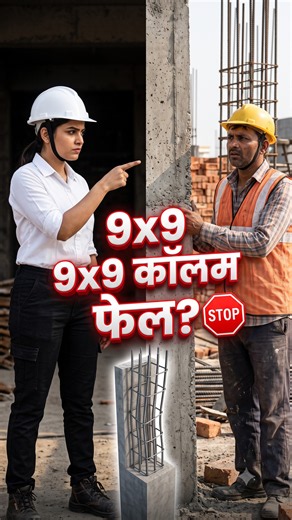 छोटे साइज़ के कॉलम पर ज़्यादा वज़न डालने का ख़तरा ❌ #shorts #ytshorts #construction